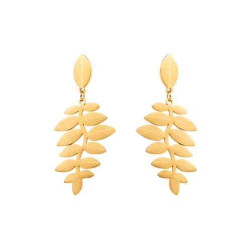 Boucles d'oreilles en acier titane, bijoux de mode & styles différents pour le choix & pour femme, Or, Vendu par paire