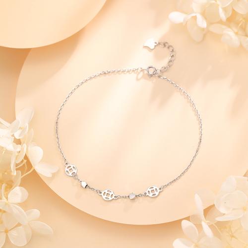 Fashion Jewelry Anklet, Argent sterling 925, avec 4cm chaînes de rallonge, bijoux de mode & pour femme Environ 21.5 cm, Vendu par PC