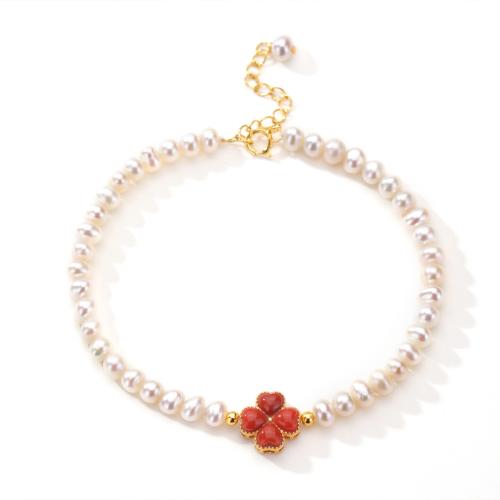 Pulseras de perlas de plata esterlina, Plata de ley 925, con Ágata & Perlas cultivadas de agua dulce, con 4cm extender cadena, Joyería & para mujer, longitud:aproximado 16.5 cm, Vendido por UD