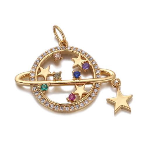 Cubique Pendentif en laiton zircon pavent, Placage de couleur d'or, Forme différente pour le choix & DIY & pavé de micro zircon & émail, plus de couleurs à choisir, Vendu par PC