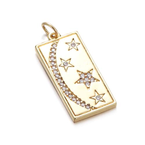 Cubique Pendentif en laiton zircon pavent, Placage de couleur d'or, Forme différente pour le choix & DIY & pavé de micro zircon & émail, plus de couleurs à choisir, Vendu par PC