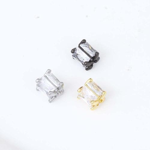 Cubic Zirconia Micro Pave Brass Beads, plated, DIY & micro pave cubic zirconia 