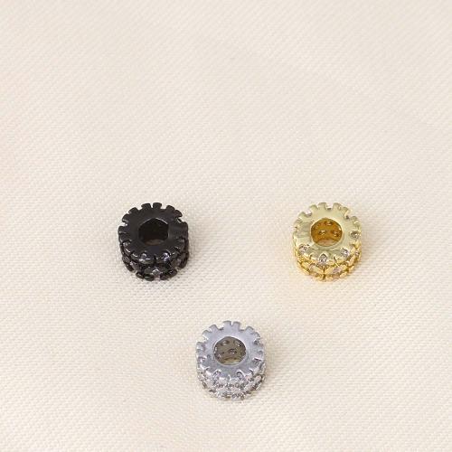 Cubic Zirconia Micro Pave Brass Beads, plated, DIY & micro pave cubic zirconia 