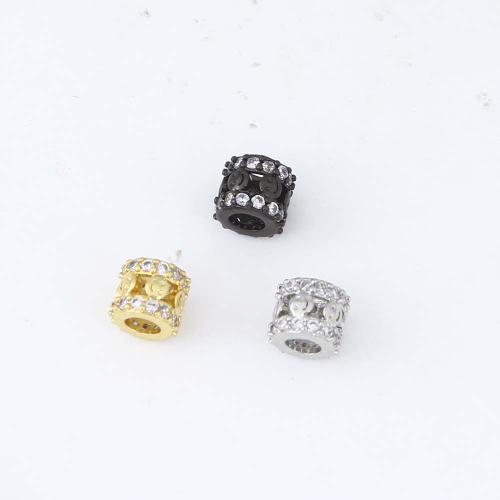 Cubic Zirconia Micro Pave Brass Beads, plated, DIY & micro pave cubic zirconia 