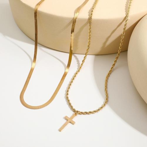 Zinc Alloy Necklace, with 7.5cm extender chain, 2 pieces & fashion jewelry & Unisex, gold cm, 45 cm 