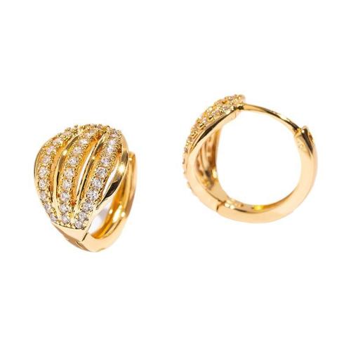 Cubic Zirconia Micro Pave Brass Earring, plated, micro pave cubic zirconia & for woman 