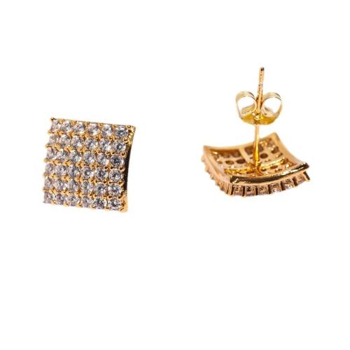 Cubic Zirconia Micro Pave Brass Earring, plated, micro pave cubic zirconia & for woman 