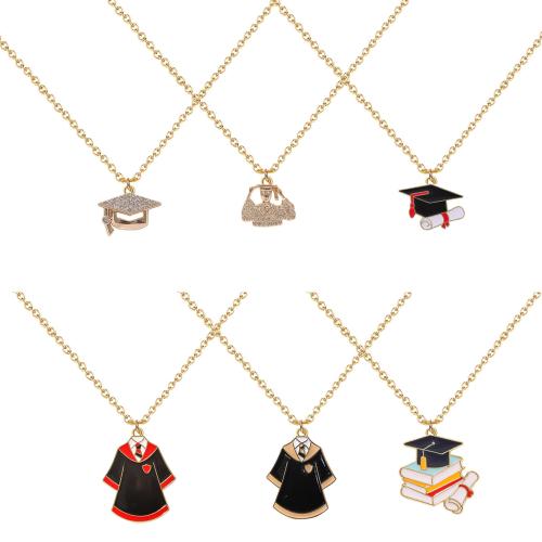 Zinc Alloy Necklace, with 2.75inch extender chain, plated & for woman & enamel & with rhinestone Approx 17.32 Inch [