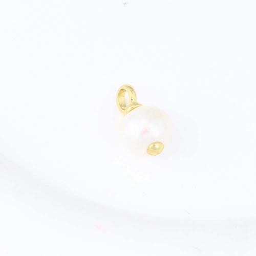 Brass Jewelry Pendants, with Plastic Pearl, gold color plated, DIY 