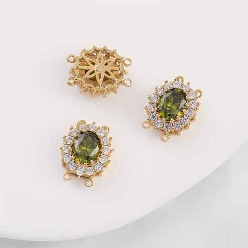 Cubic Zirconia Micro Pave Brass Connector, plated, DIY & micro pave cubic zirconia 