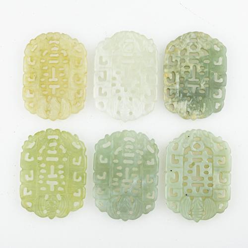 Jade Anhänger, Neuer Berg Jade, zufällig gesendet & DIY & gemischt & hohl, 59x41x6mm, 5PCs/Menge, verkauft von Menge