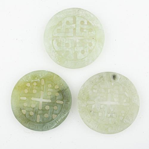 Jade Anhänger, Neuer Berg Jade, zufällig gesendet & DIY & gemischt & hohl, 55x55x6mm, 5PCs/Menge, verkauft von Menge