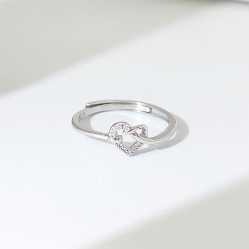 Anillo de dedo Zirconia Micro Pave Sterling Silver Cubic, Plata de ley 925, Joyería & micro arcilla de zirconia cúbica & para mujer, tamaño:13, Vendido por UD[