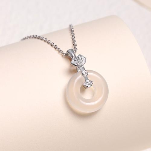 Sterling Silver Pendants, 925 Sterling Silver, with White Chalcedony, DIY 