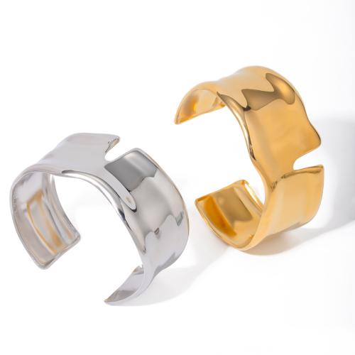 Stainless Steel Cuff Bangle, 304 Stainless Steel, Vacuum Ion Plating, fashion jewelry & for woman [