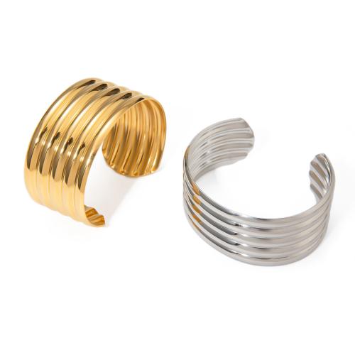 Stainless Steel Cuff Bangle, 304 Stainless Steel, Vacuum Ion Plating, fashion jewelry & for woman 29.2mm, Inner Approx 57.5mm [