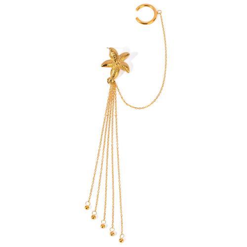 Moda flecos pendientes, acero inoxidable 304, Estrella de Mar, 18K chapado en oro, Joyería & para mujer, dorado, Vendido por UD