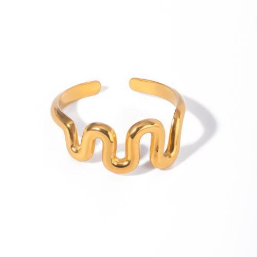 Edelstahl Fingerring, 304 Edelstahl, 18K vergoldet, Modeschmuck & für Frau, goldfarben, verkauft von PC