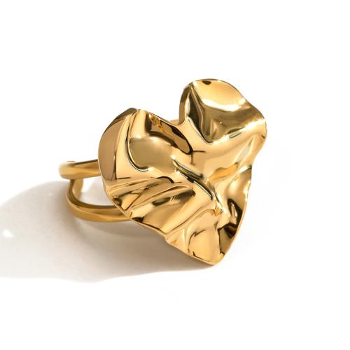 Edelstahl Fingerring, 304 Edelstahl, Herz, 18K vergoldet, Modeschmuck & für Frau, goldfarben, Größe:7, verkauft von PC