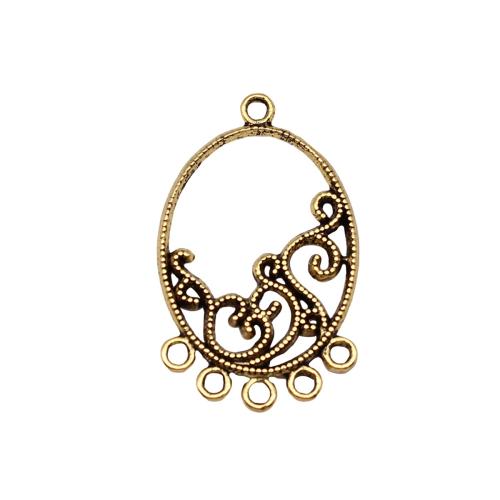 Zinc Alloy Charm Connector, antique gold color plated, DIY & 1/5 loop [