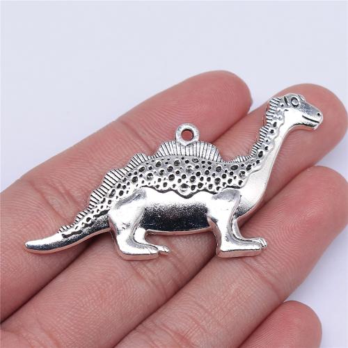 Zinc Alloy Animal Pendants, Dinosaur, antique silver color plated, DIY [