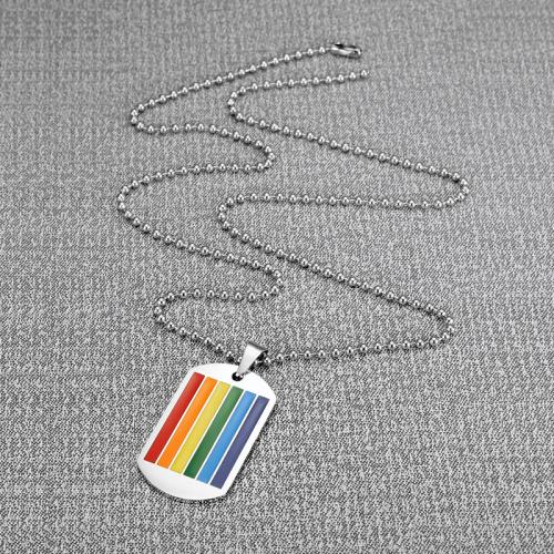 Pendentifs en titane, Acier titane, Arc en ciel, Placage de couleur argentée, styles différents pour le choix & pour homme & émail, plus de couleurs à choisir cm, Vendu par PC