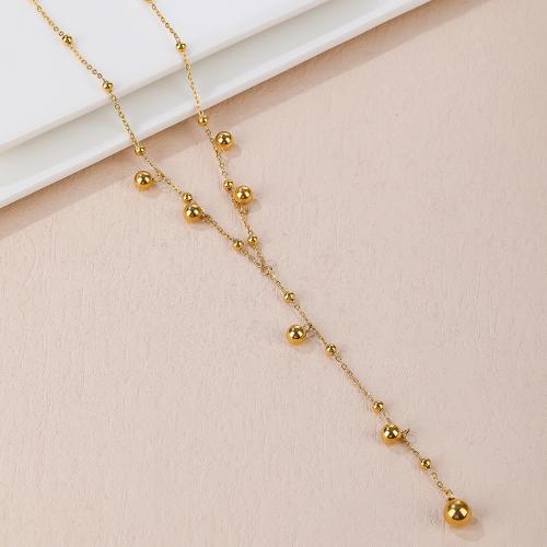 Collier de bijoux de titane, Acier titane, Placage de couleur d'or, pour femme, Vendu par PC