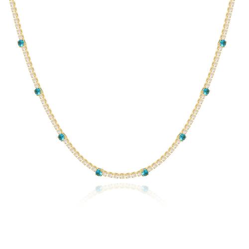 Collier en laiton cubique Zircon Micro Pave, pavé de micro zircon & pour femme, plus de couleurs à choisir, Vendu par PC