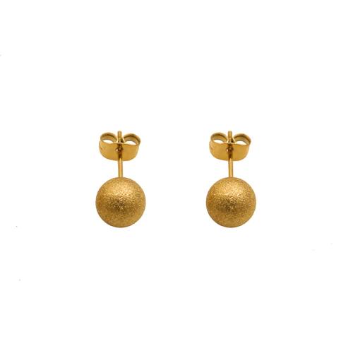 Acier titane boucle d oreille dormeuse, Rond, Placage de couleur d'or, bijoux de mode & pour femme Vendu par paire