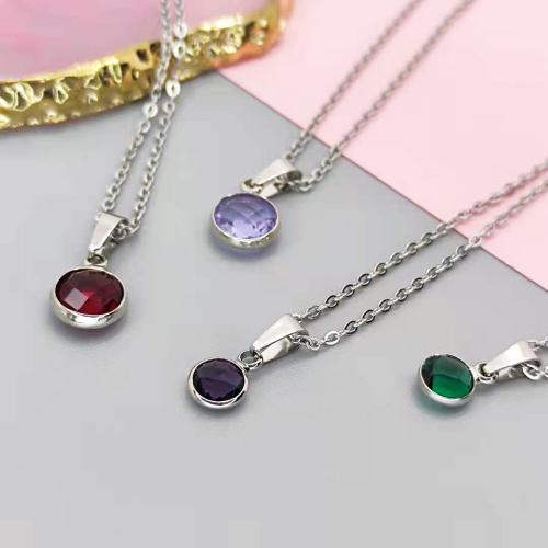 collier de Stras en alliage Zinc, alliage de zinc, avec 304 chaîne en acier inoxydable, avec 5cm chaînes de rallonge, bijoux de mode & normes différentes pour le choix & pour femme & avec strass, plus de couleurs à choisir Environ 45 cm, Vendu par PC[