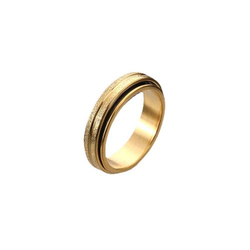 Edelstahl Fingerring, 304 Edelstahl, Modeschmuck & unisex & verschiedene Größen vorhanden, goldfarben, width 6mm, verkauft von PC