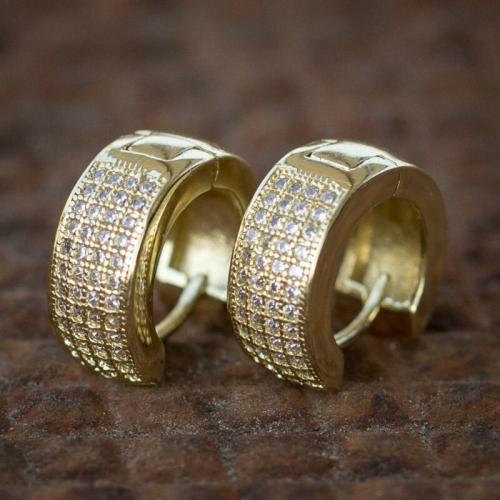 Cubic Zirconia Micro Pave Brass Earring, fashion jewelry & Unisex & micro pave cubic zirconia 14mm 