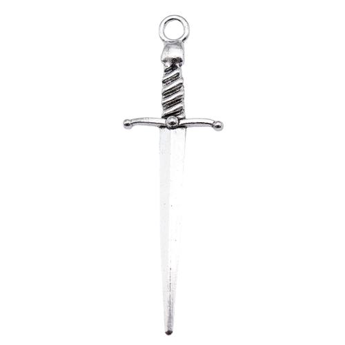 Zinc Alloy Jewelry Pendants, Sword, antique silver color plated, DIY 