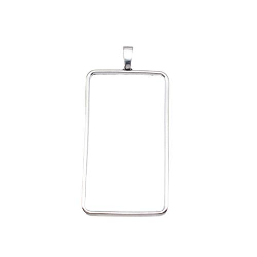 Zinc Alloy Hollow Pendants, Rectangle, antique silver color plated, DIY [