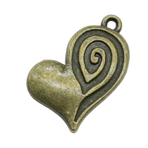 Zinc Alloy Heart Pendants, antique bronze color plated, DIY [