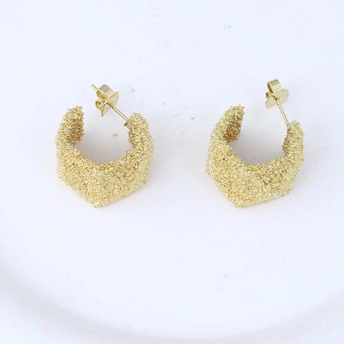 Boucle en laiton, Placage de couleur d'or, pour femme Vendu par paire