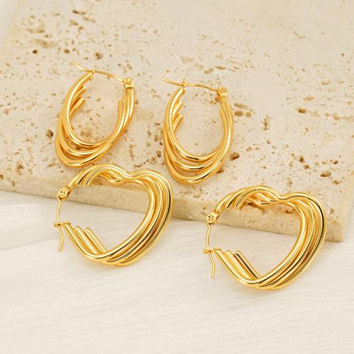 Stainless Steel Leverback Earring, 304 Stainless Steel, 18K gold plated, fashion jewelry & for woman 