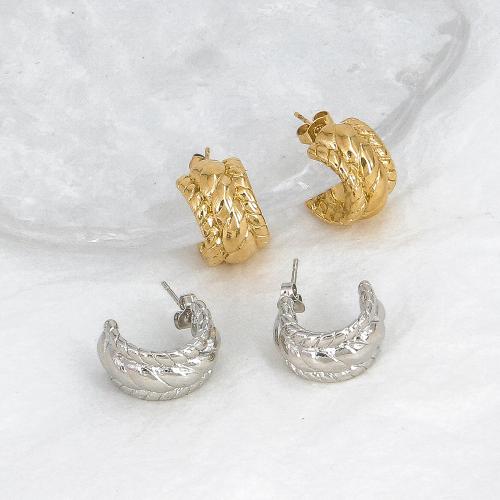 Stainless Steel Rhinestone Stud Earring, 304 Stainless Steel, Vacuum Ion Plating, fashion jewelry & for woman 19mm 