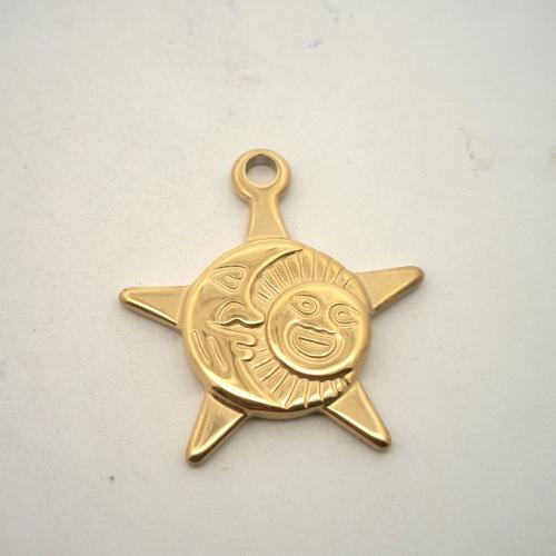 Stainless Steel Star Pendant, 316 Stainless Steel, DIY, golden 