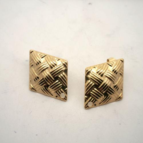 Stainless Steel Earring Stud Component, 304 Stainless Steel, DIY, golden 