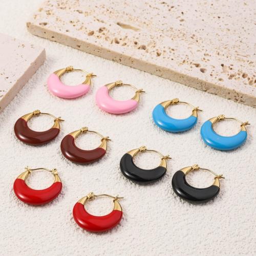 Stainless Steel Leverback Earring, 304 Stainless Steel, fashion jewelry & for woman & enamel 