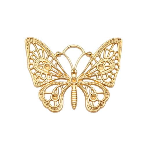 Zinc Alloy Animal Pendants, Butterfly, gold color plated, DIY [