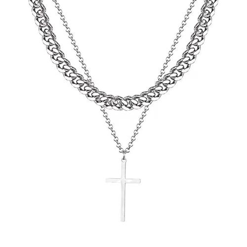 Zinc Alloy Necklace, Unisex, silver color cm 