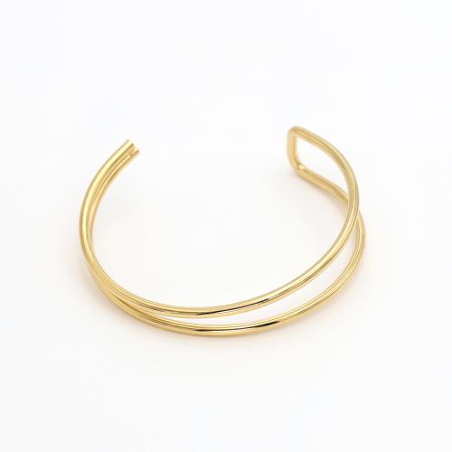 Partículas de acero Brazalete, chapado en color dorado, Joyería & para mujer & hueco, Vendido por UD[