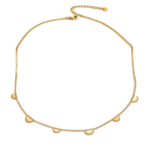 Partículas de acero collar, con 2inch extender cadena, Girasol, chapado en color dorado, Joyería & para mujer, longitud:aproximado 15.7 Inch, Vendido por UD