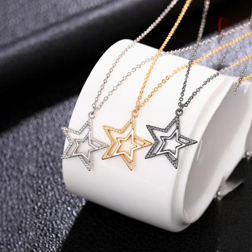 Brass Jewelry Necklace, Star, fashion jewelry & for woman Approx 45 cm 