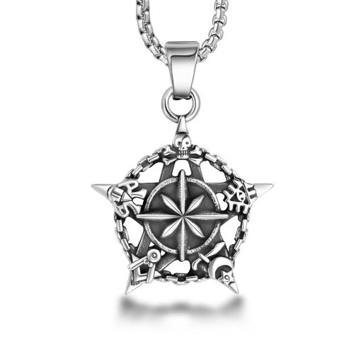 Stainless Steel Star Pendant, 304 Stainless Steel, polished, fashion jewelry & Unisex 