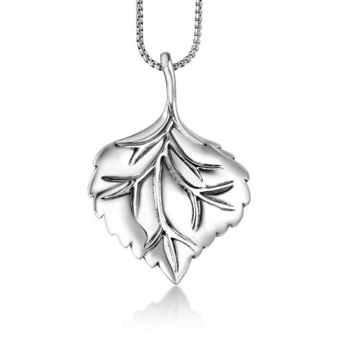 Pendentif Feuille en acier inoxydable, Acier inoxydable 304, poli, bijoux de mode & unisexe Vendu par PC[