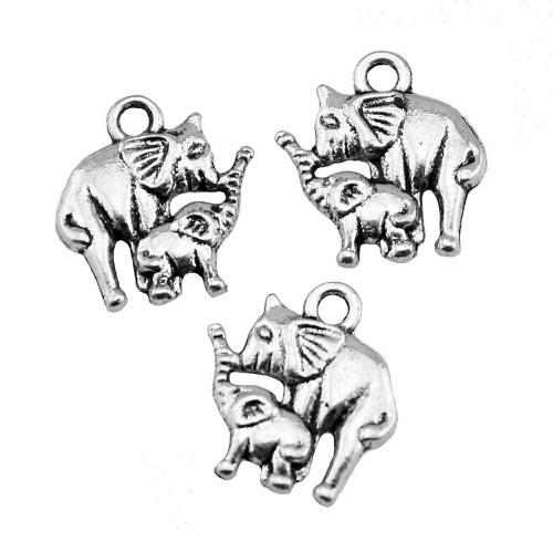 Zinc Alloy Animal Pendants, Elephant, plated, DIY [