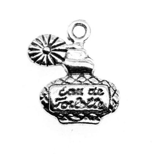 Zinc Alloy Jewelry Pendants, Perfume Bottle, antique silver color plated, DIY 